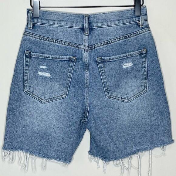 PACSUN distressed high rise boy short cutoffs button fly jean shorts size 25 - Picture 2 of 6